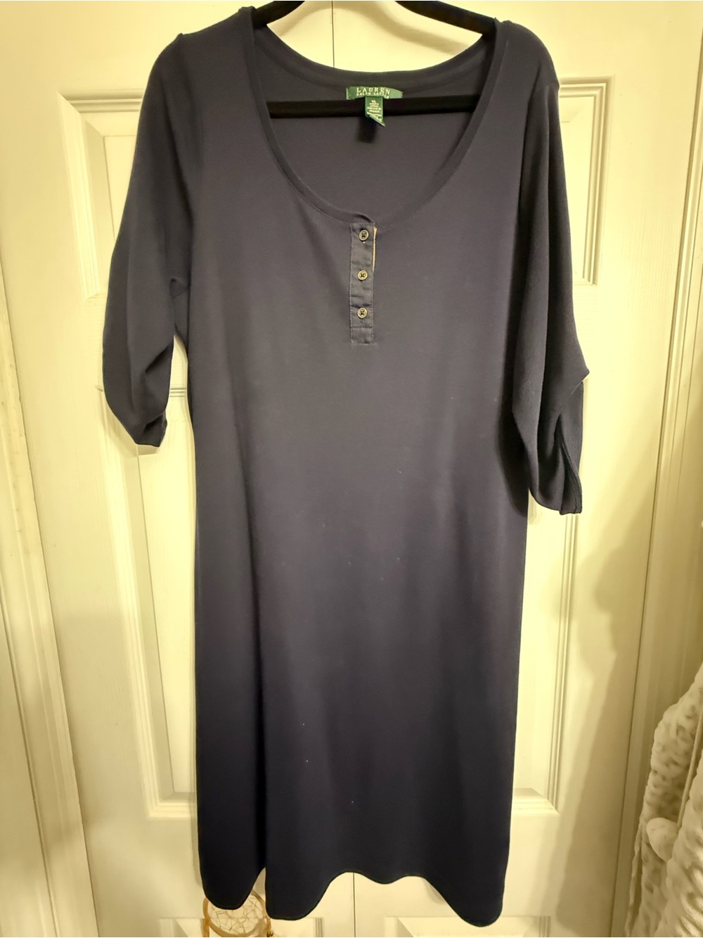 Lauren Ralph Lauren Dark Navy Henley Midi Dress